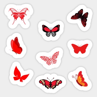 Red butterfly Sticker